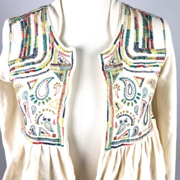 Anthropologie Lilka Whimsigoth Cropped Embroidered Valle Cardigan Whimsical XS - Picture 3 of 7